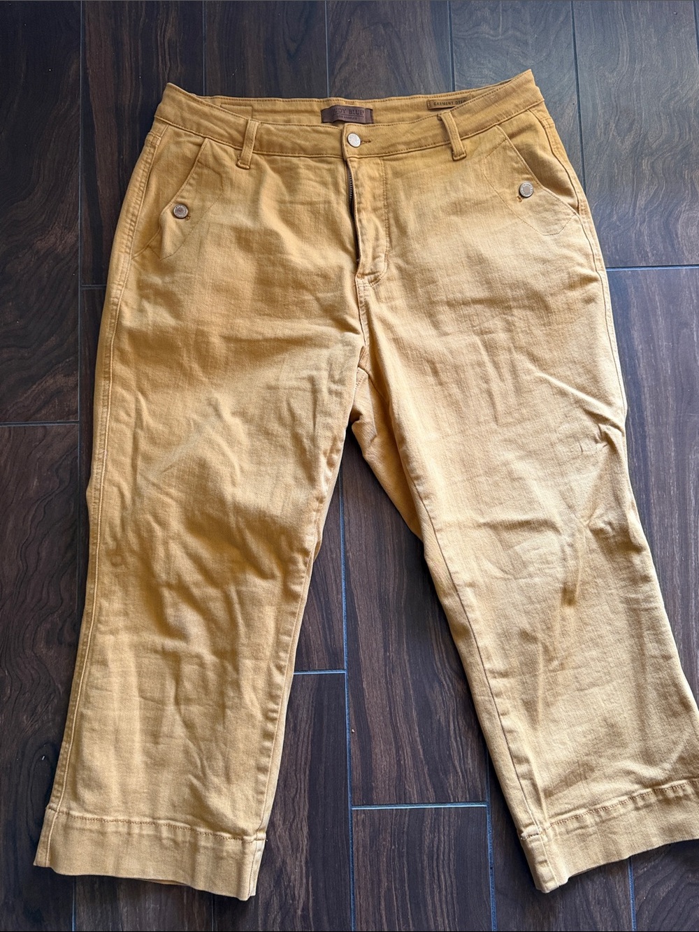 Judy Blue Mustard Casual Crop Chinos